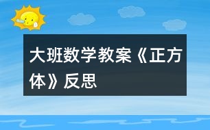 大班數(shù)學教案《正方體》反思