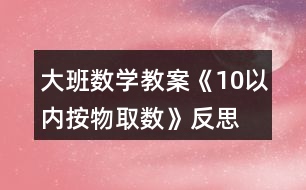 大班數(shù)學教案《10以內(nèi)按物取數(shù)》反思