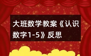 大班數(shù)學(xué)教案《認(rèn)識數(shù)字1-5》反思