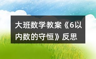 大班數(shù)學(xué)教案《6以內(nèi)數(shù)的守恒》反思