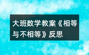 大班數(shù)學(xué)教案《相等與不相等》反思