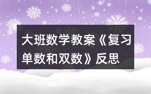 大班數(shù)學教案《復習單數(shù)和雙數(shù)》反思