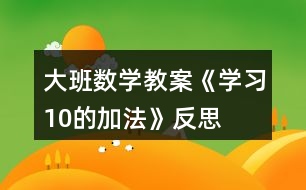 大班數(shù)學(xué)教案《學(xué)習(xí)10的加法》反思