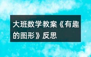 大班數(shù)學(xué)教案《有趣的圖形》反思