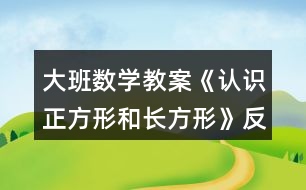 大班數(shù)學(xué)教案《認(rèn)識正方形和長方形》反思