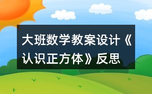 大班數(shù)學(xué)教案設(shè)計(jì)《認(rèn)識正方體》反思