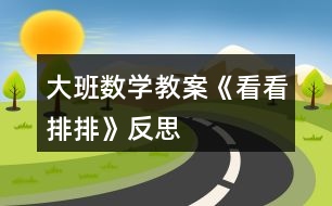 大班數(shù)學(xué)教案《看看排排》反思