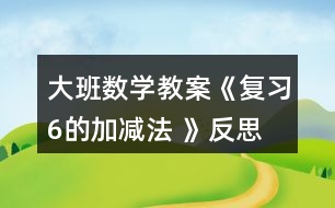 大班數(shù)學(xué)教案《復(fù)習(xí)6的加減法 》反思