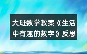 大班數(shù)學(xué)教案《生活中有趣的數(shù)字》反思