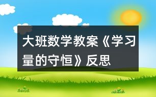 大班數(shù)學(xué)教案《學(xué)習(xí)量的守恒》反思