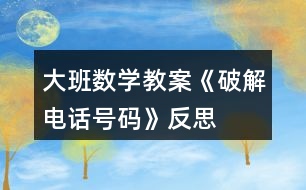 大班數(shù)學(xué)教案《破解電話號(hào)碼》反思