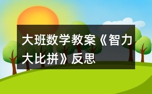 大班數(shù)學教案《智力大比拼》反思