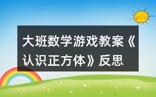 大班數(shù)學(xué)游戲教案《認(rèn)識正方體》反思