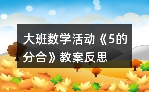 大班數(shù)學活動《5的分合》教案反思