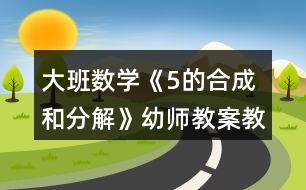 大班數(shù)學《5的合成和分解》幼師教案教學設計反思