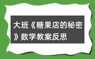 大班《糖果店的秘密》數(shù)學(xué)教案反思