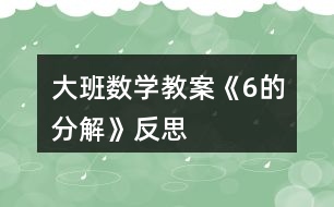 大班數(shù)學教案《6的分解》反思