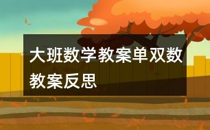 大班數(shù)學(xué)教案單雙數(shù)教案反思