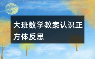 大班數(shù)學教案認識正方體反思