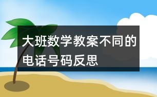 大班數(shù)學教案不同的電話號碼反思