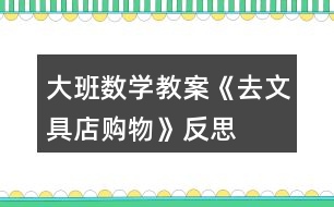 大班數(shù)學教案《去文具店購物》反思