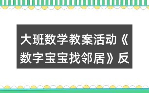 大班數(shù)學教案活動《數(shù)字寶寶找鄰居》反思