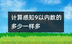 計(jì)算：感知9以內(nèi)數(shù)的多少、一樣多