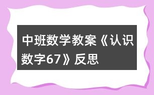 中班數(shù)學教案《認識數(shù)字6、7》反思