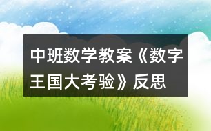 中班數(shù)學教案《數(shù)字王國大考驗》反思