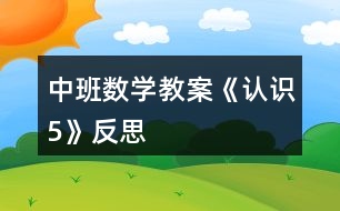 中班數(shù)學(xué)教案《認(rèn)識5》反思