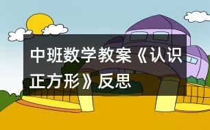 中班數(shù)學(xué)教案《認(rèn)識正方形》反思