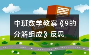 中班數(shù)學教案《9的分解組成》反思