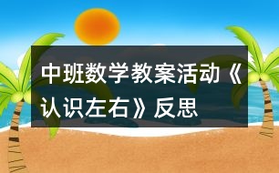 中班數(shù)學(xué)教案活動《認識左右》反思