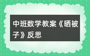 中班數(shù)學教案《曬被子》反思