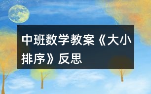 中班數學教案《大小排序》反思