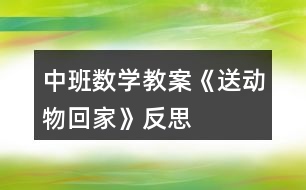 中班數(shù)學教案《送動物回家》反思