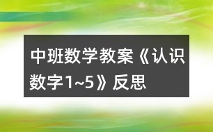 中班數(shù)學(xué)教案《認(rèn)識(shí)數(shù)字1~5》反思