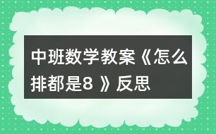 中班數(shù)學教案《怎么排都是8 》反思