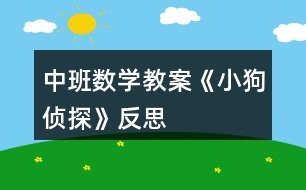 中班數(shù)學(xué)教案《小狗偵探》反思