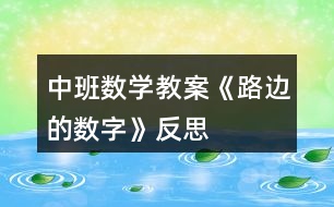 中班數學教案《路邊的數字》反思