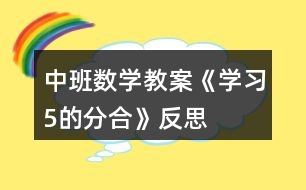 中班數(shù)學(xué)教案《學(xué)習(xí)5的分合》反思