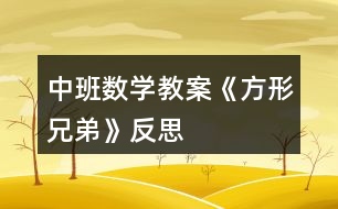 中班數學教案《方形兄弟》反思