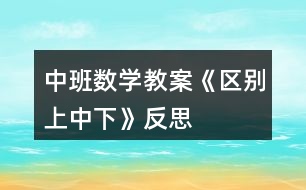 中班數(shù)學(xué)教案《區(qū)別上、中、下》反思