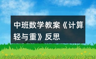 中班數(shù)學(xué)教案《計(jì)算輕與重》反思