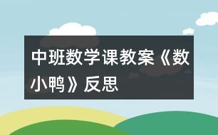 中班數(shù)學(xué)課教案《數(shù)小鴨》反思