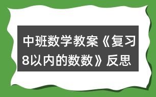 中班數(shù)學(xué)教案《復(fù)習(xí)8以內(nèi)的數(shù)數(shù)》反思