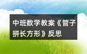 中班數(shù)學教案《管子拼長方形》反思