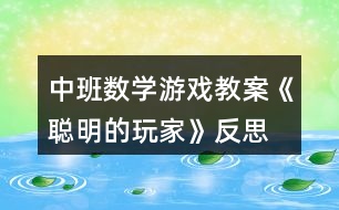 中班數學游戲教案《聰明的玩家》反思