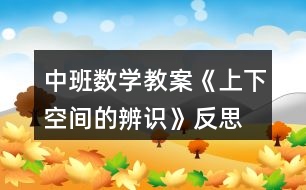 中班數(shù)學(xué)教案《上下空間的辨識》反思