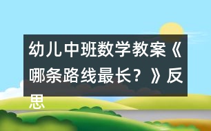 幼兒中班數(shù)學(xué)教案《哪條路線最長？》反思